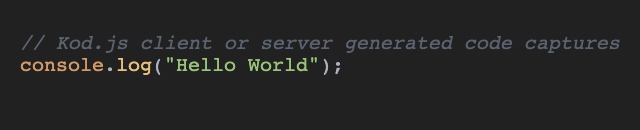Kod.js client or server generated code captures